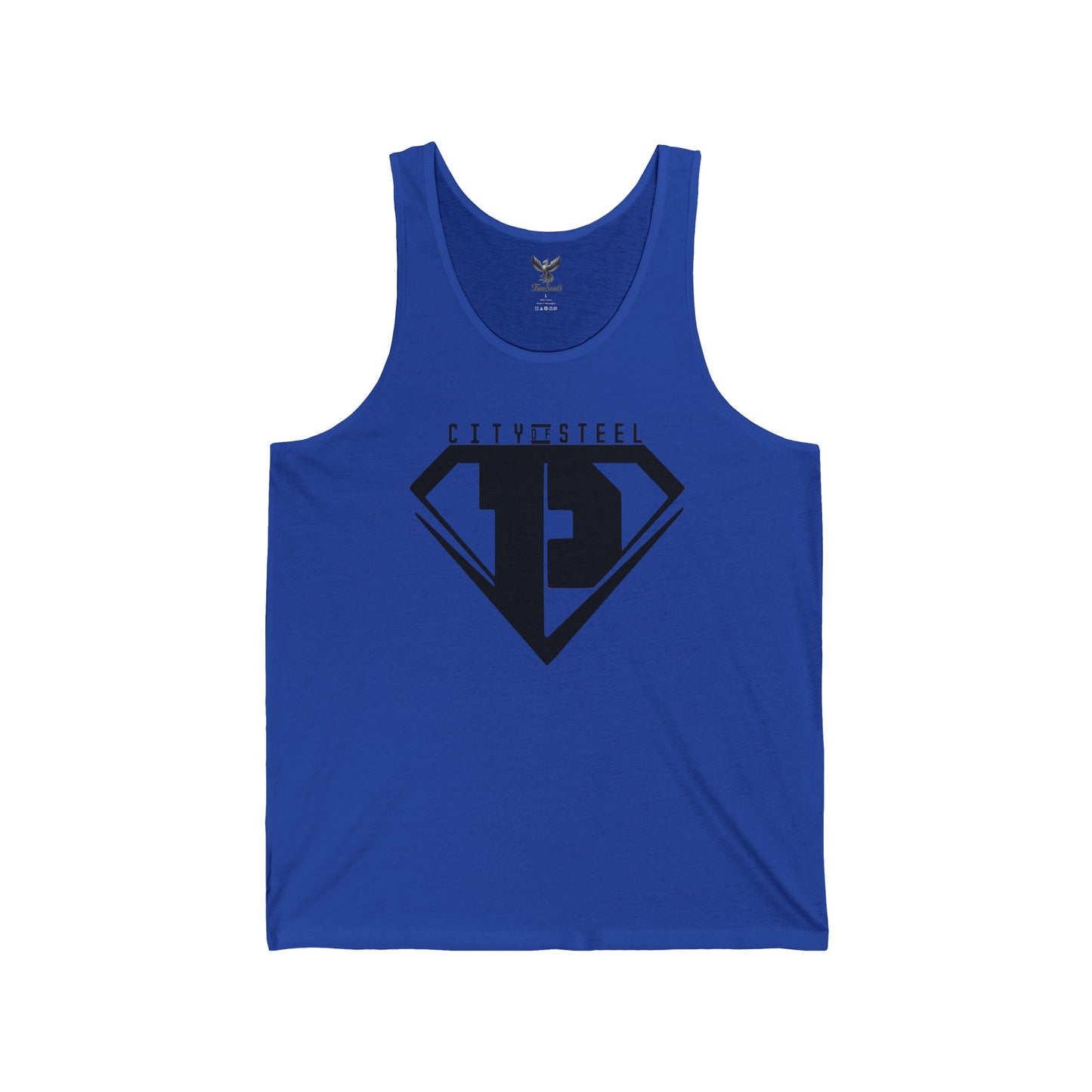 City of Steel Black Out - Unisex Jersey Tank - Bold Graphic Tee for Everyday Wear