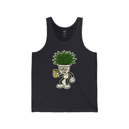Pot Head - Unisex Jersey Tank - Bold Graphic Tee for Everyday Wear