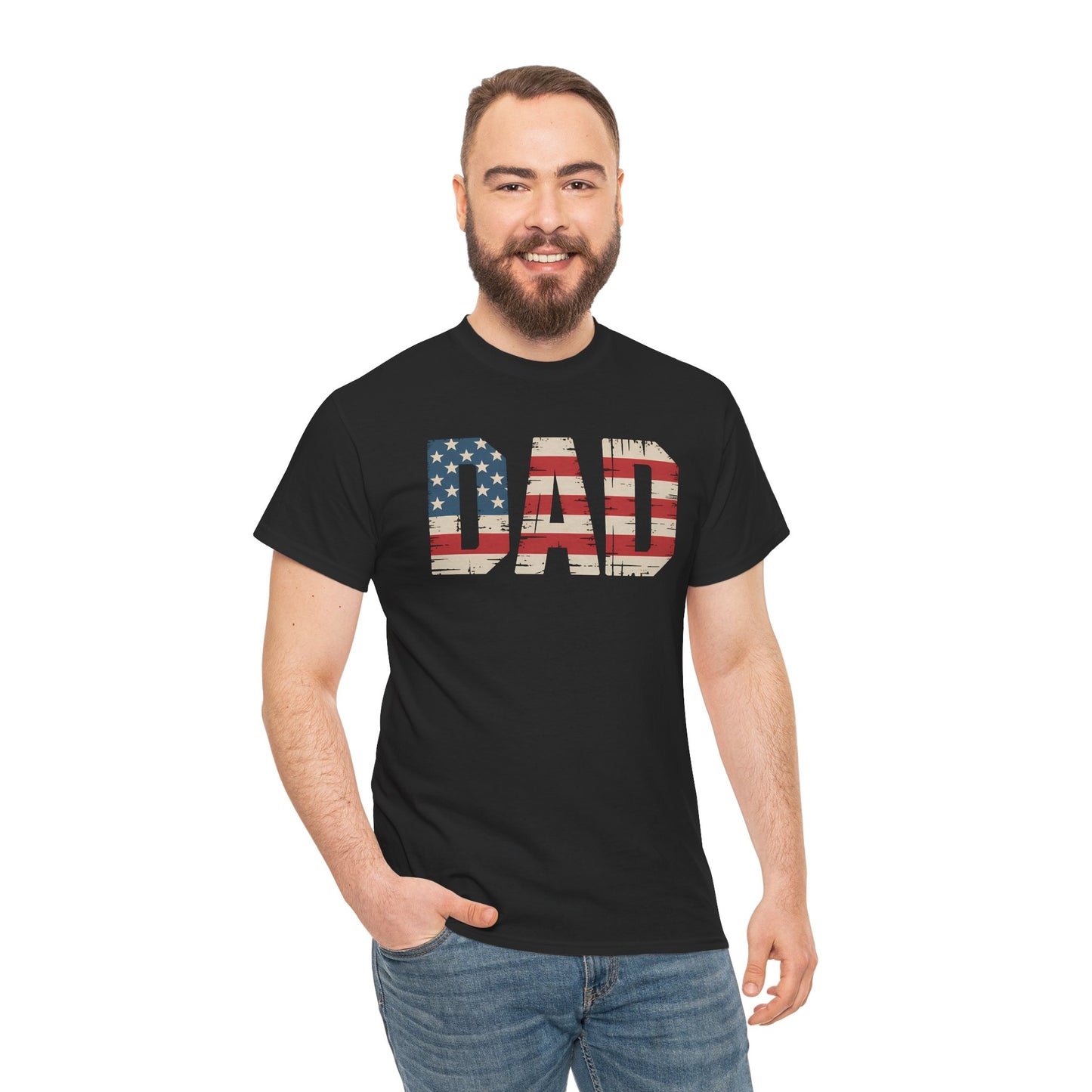 Patriotic Dad Tee - Unisex Heavy Cotton Shirt, Perfect for Father’s Day, Celebrations, Gifts, Casual Wear, BBQs