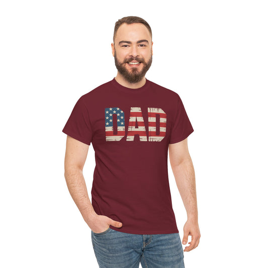 Patriotic Dad Tee - Unisex Heavy Cotton Shirt, Perfect for Father’s Day, Celebrations, Gifts, Casual Wear, BBQs