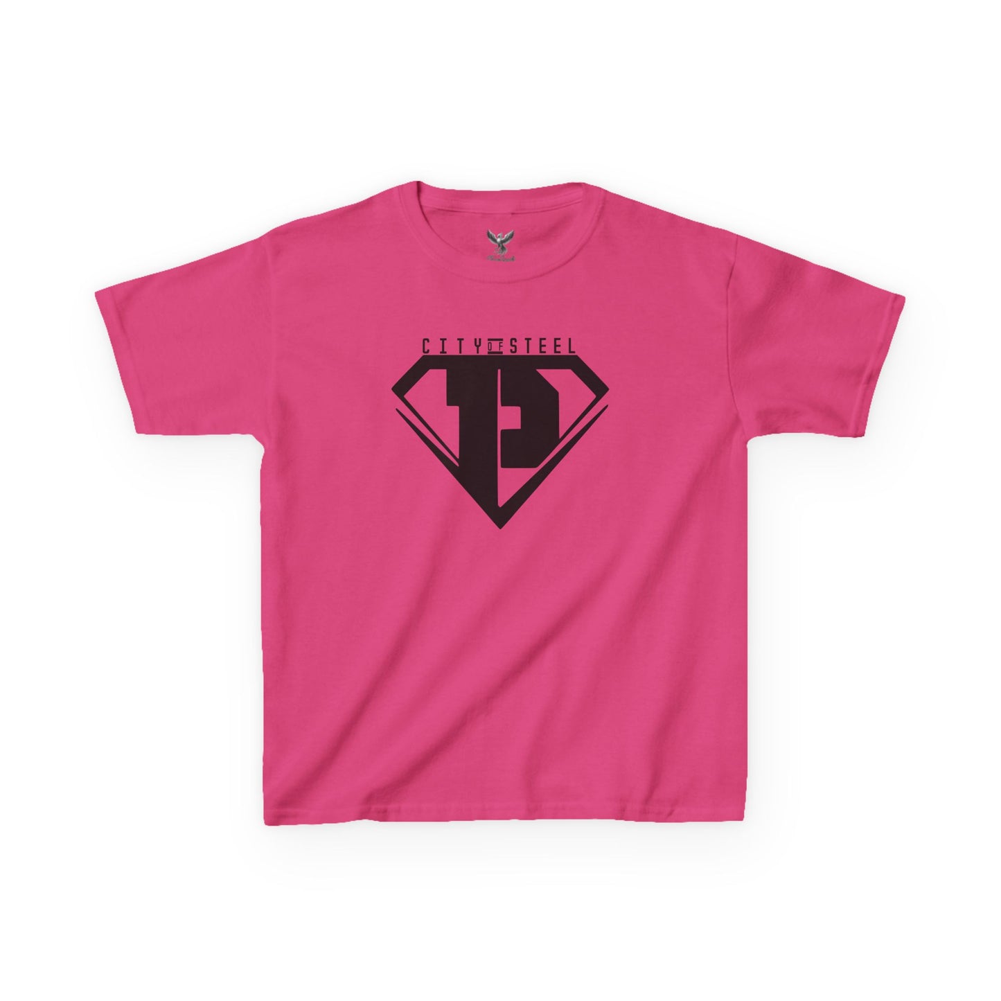 Kids Unisex City of Steel Black Out Heavy Cotton Tee