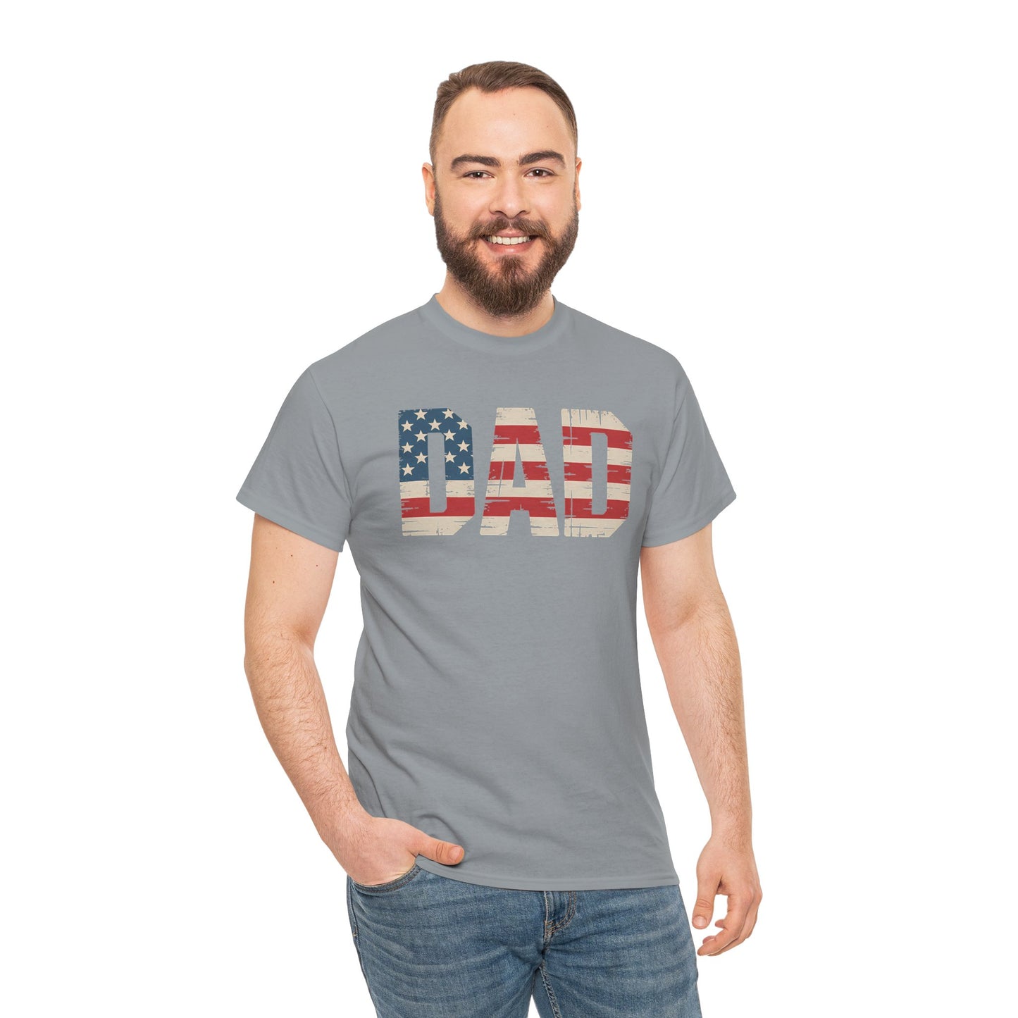 Patriotic Dad Tee - Unisex Heavy Cotton Shirt, Perfect for Father’s Day, Celebrations, Gifts, Casual Wear, BBQs