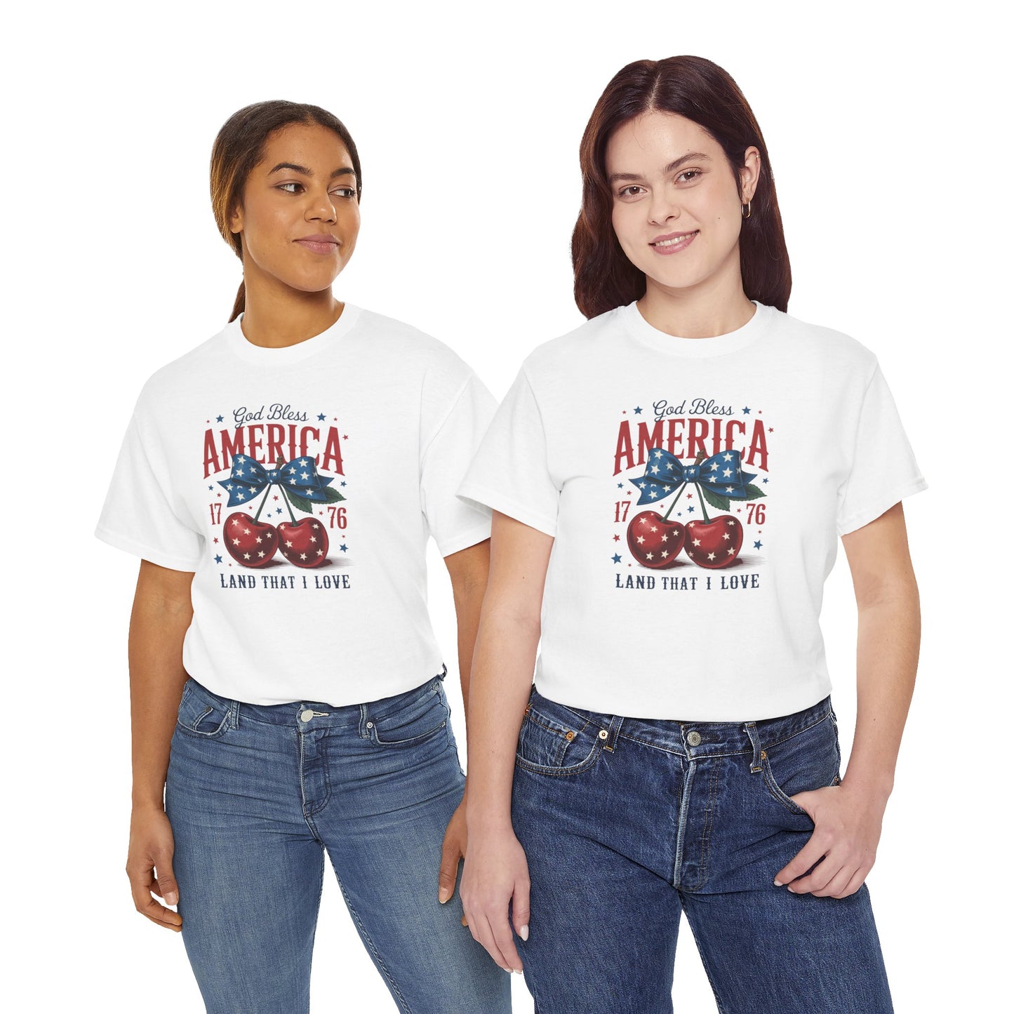 God Bless America Cherry Tee - Direct to Garment