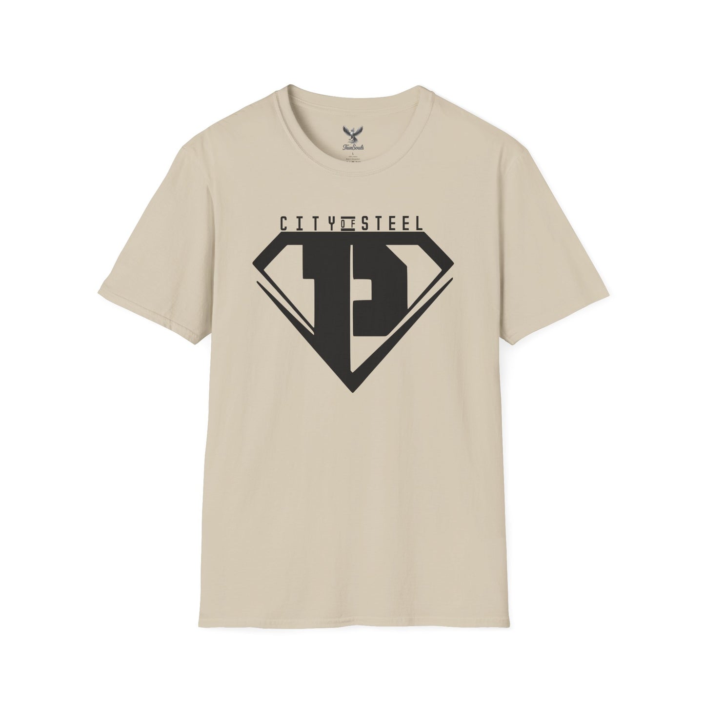 City of Steel Black Out - Graphic Unisex Softstyle T-Shirt - Casual Comfort Wear
