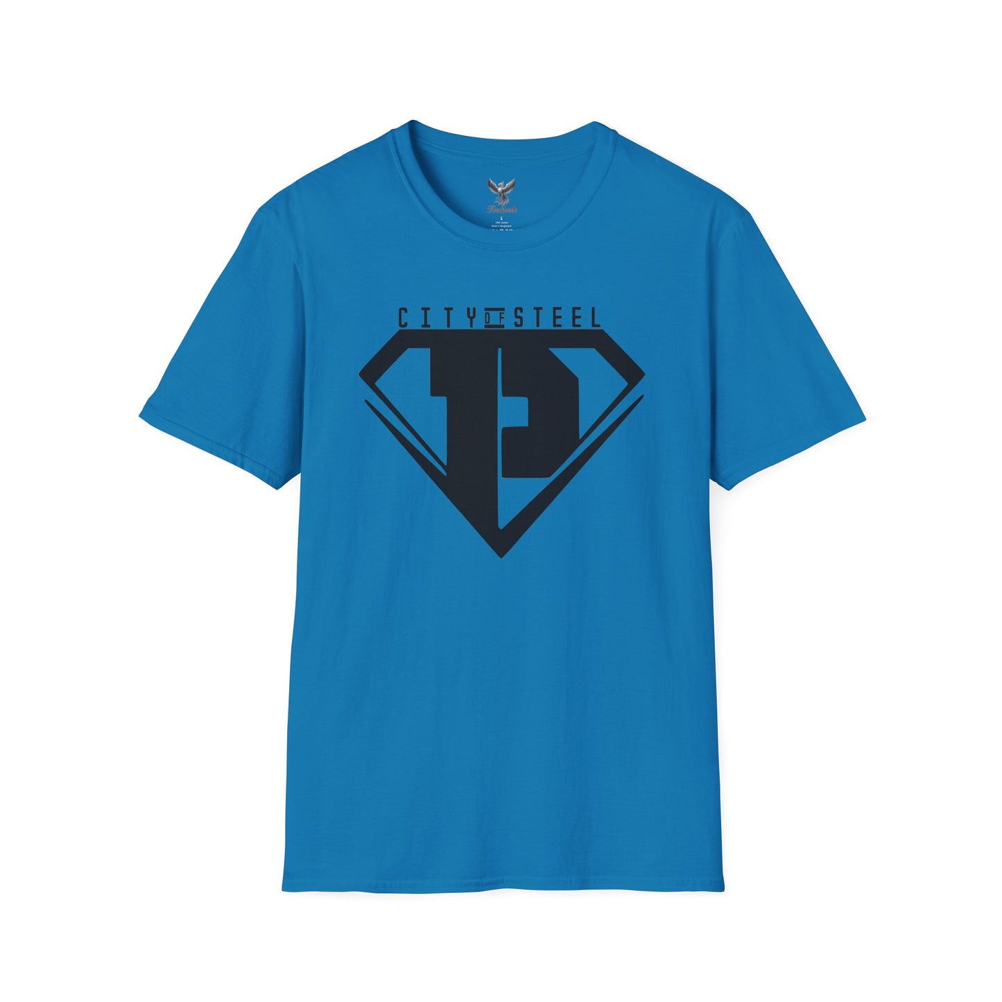 City of Steel Black Out - Graphic Unisex Softstyle T-Shirt - Casual Comfort Wear