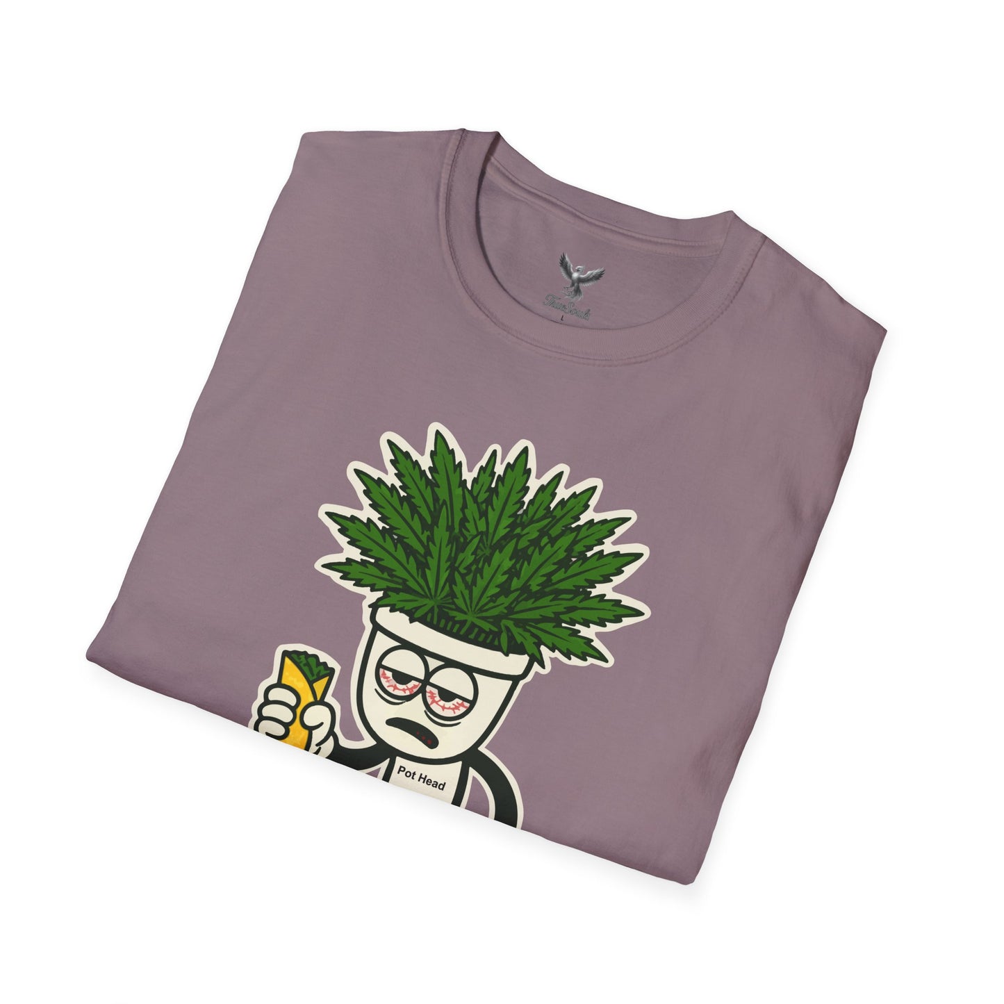 Pot Head - Funny Cannabis Plant T-Shirt - Unisex Softstyle Tee