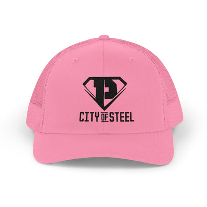 City of Steel Snapback Trucker Cap - Trendy Baseball Hat for Sports, Casual Wear, Gifts, Outdoor Events, Men and Women