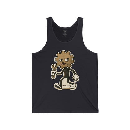 Gear Head - Unisex Jersey Tank - Bold Graphic Tee for Everyday Wear