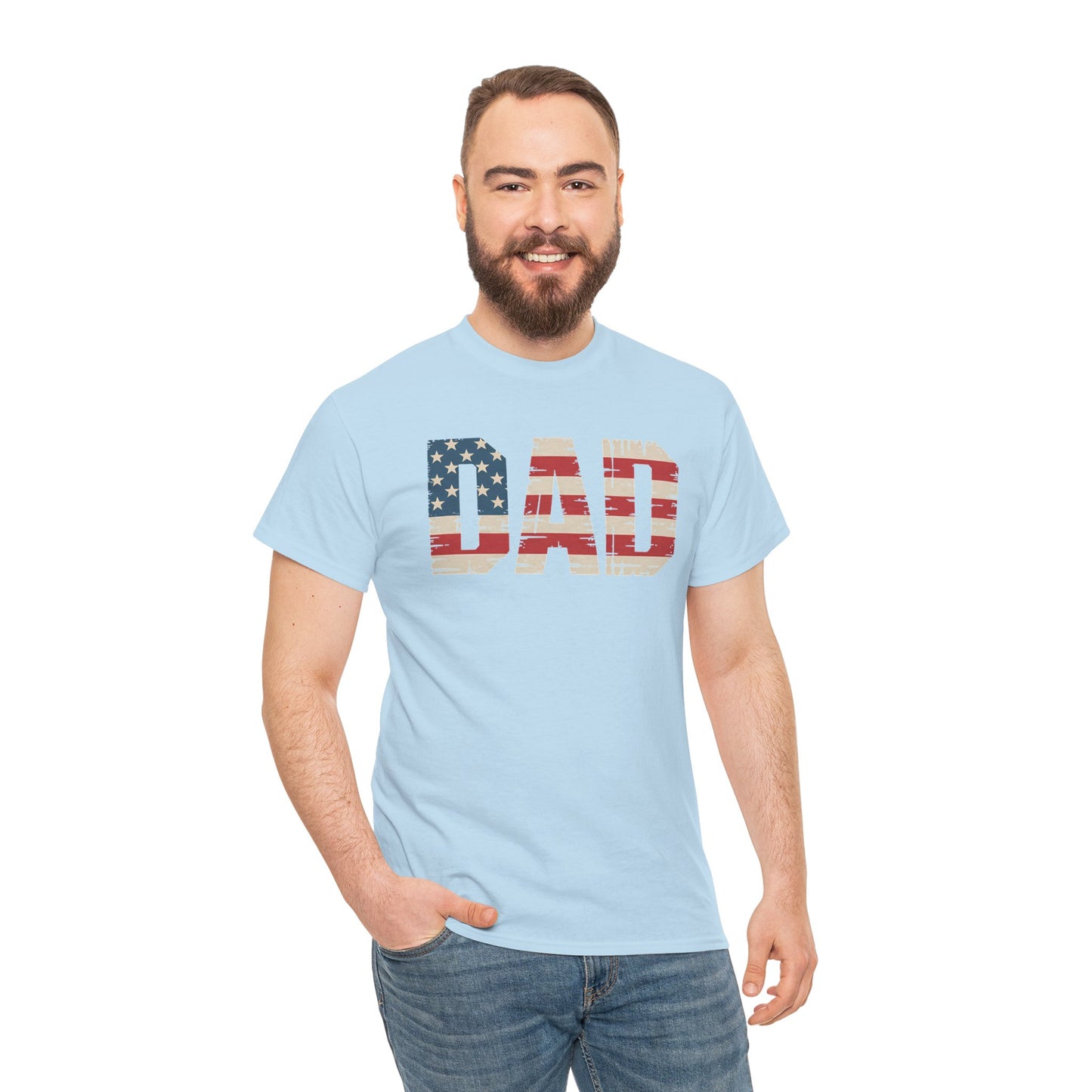 Patriotic Dad Tee - Unisex Heavy Cotton Shirt, Perfect for Father’s Day, Celebrations, Gifts, Casual Wear, BBQs