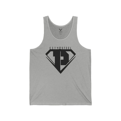 City of Steel Black Out - Unisex Jersey Tank - Bold Graphic Tee for Everyday Wear