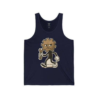 Gear Head - Unisex Jersey Tank - Bold Graphic Tee for Everyday Wear