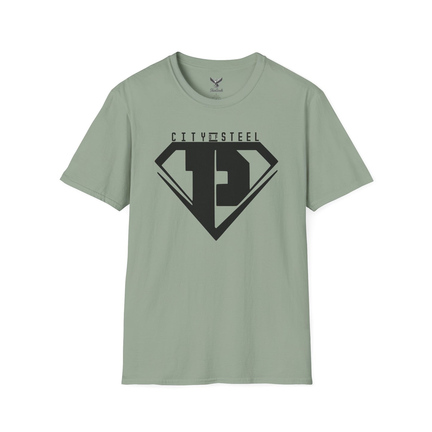 City of Steel Black Out - Graphic Unisex Softstyle T-Shirt - Casual Comfort Wear