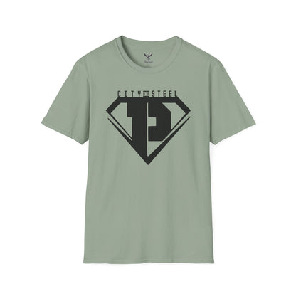 City of Steel Black Out - Graphic Unisex Softstyle T-Shirt - Casual Comfort Wear