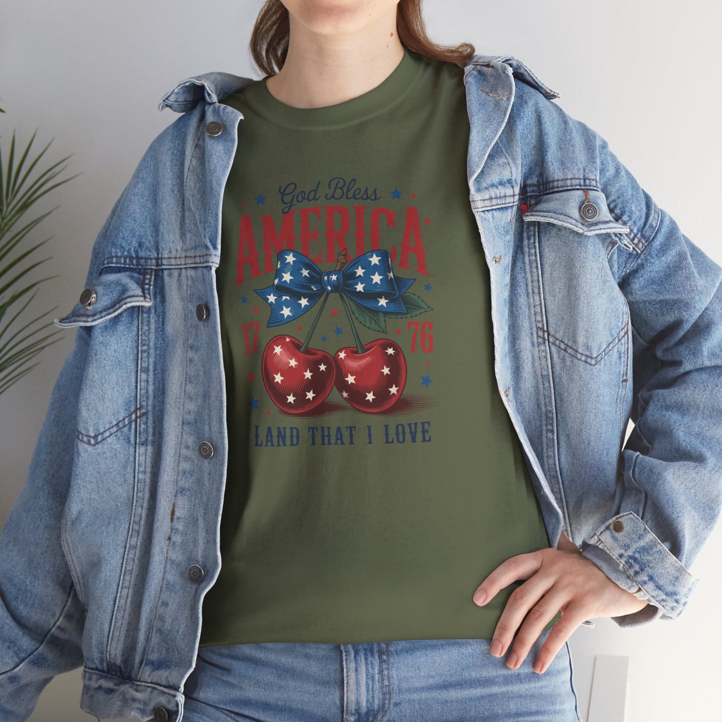 God Bless America Cherry Tee - Direct to Garment