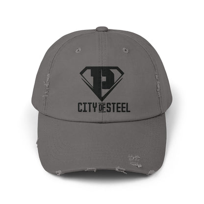 City Of Steel - Stylish Distressed Cap, Casual Fashion, Summer Accessory, Great for Outdoor Activities, Gift for Him/Her