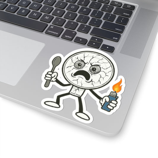 Crack Head Kiss-Cut Stickers - Bold Urban Design for Laptops, Water Bottles, Cars etc.