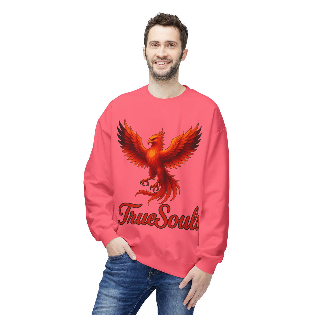 TrueSouls Red Phoenix Crewneck Sweatshirt