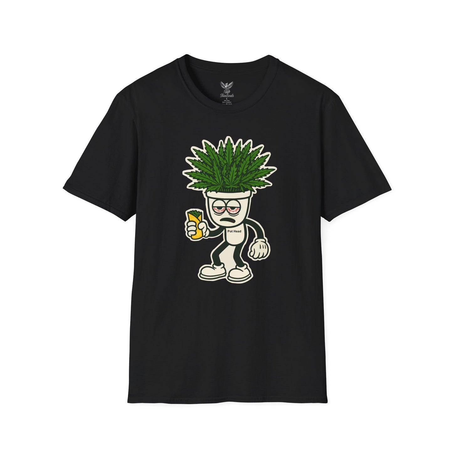 Pot Head - Funny Cannabis Plant T-Shirt - Unisex Softstyle Tee