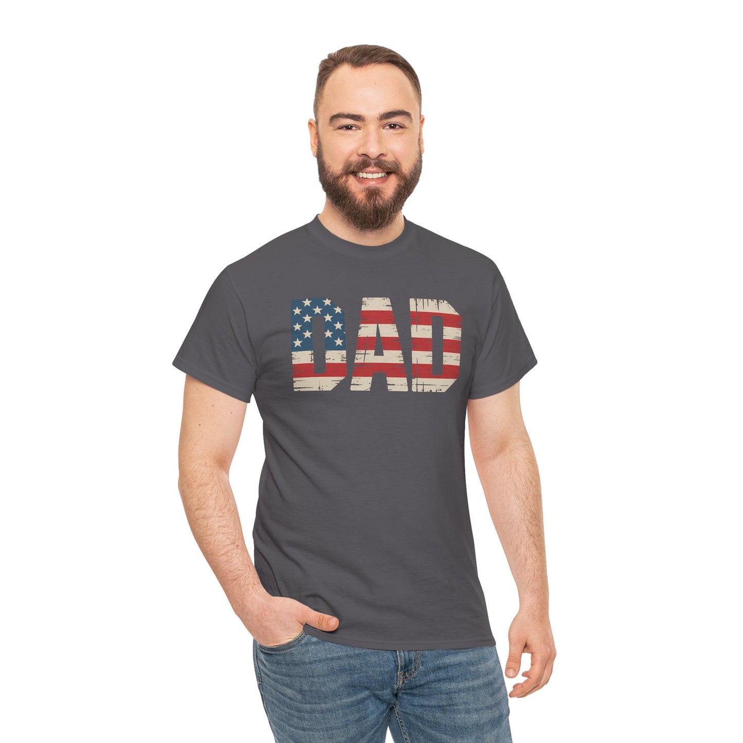 Patriotic Dad Tee - Unisex Heavy Cotton Shirt, Perfect for Father’s Day, Celebrations, Gifts, Casual Wear, BBQs