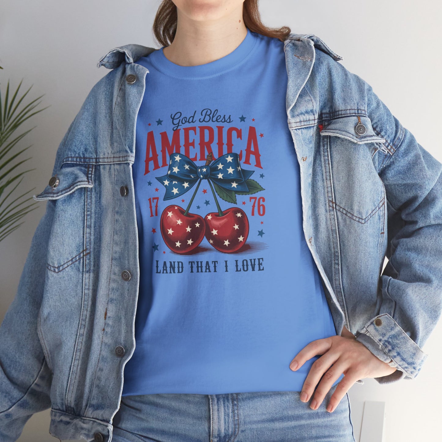God Bless America Cherry Tee - Direct to Garment