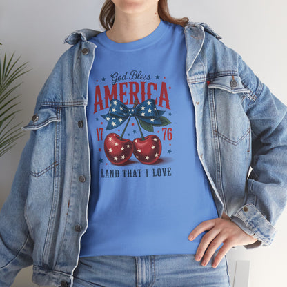 God Bless America Cherry Tee - Direct to Garment