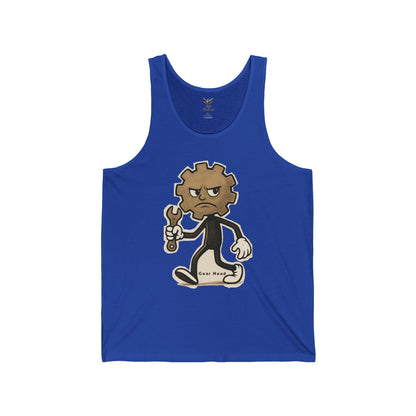 Gear Head - Unisex Jersey Tank - Bold Graphic Tee for Everyday Wear
