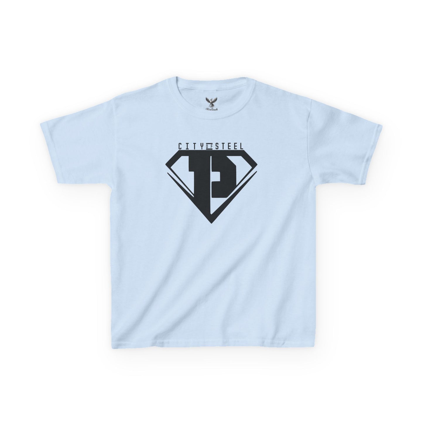 Kids Unisex City of Steel Black Out Heavy Cotton Tee