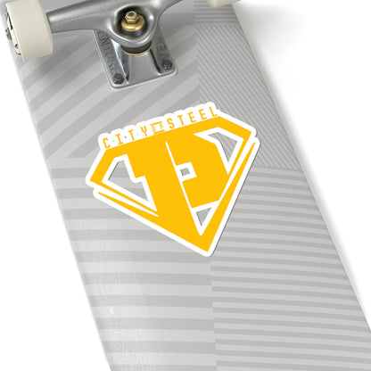 City of Steel Kiss-Cut Stickers - Perfect for Personalizing Laptops, Water Bottles, Cars, etc.