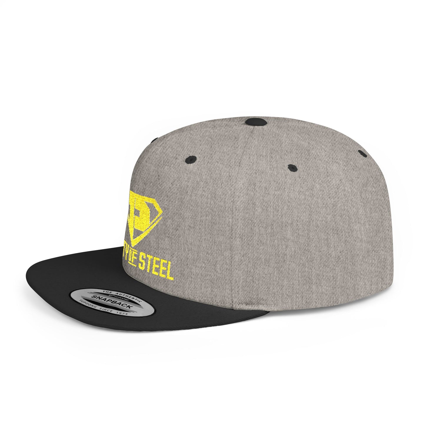 City Of Steel - Stylish Flat Bill Snapback Cap, Trendy Streetwear Hat for Men and Women, Cool Gift for Birthdays, Festivals, and Sports