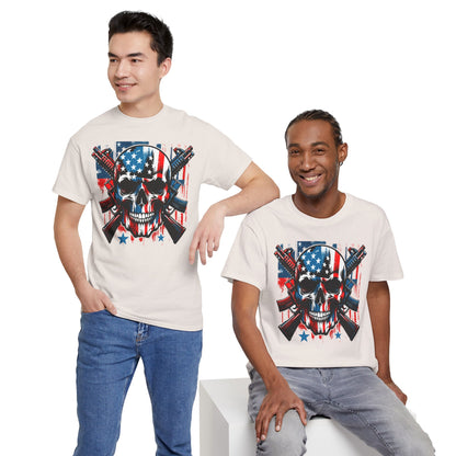 Patriotic Skull Graphic Tee - Direct to Garment