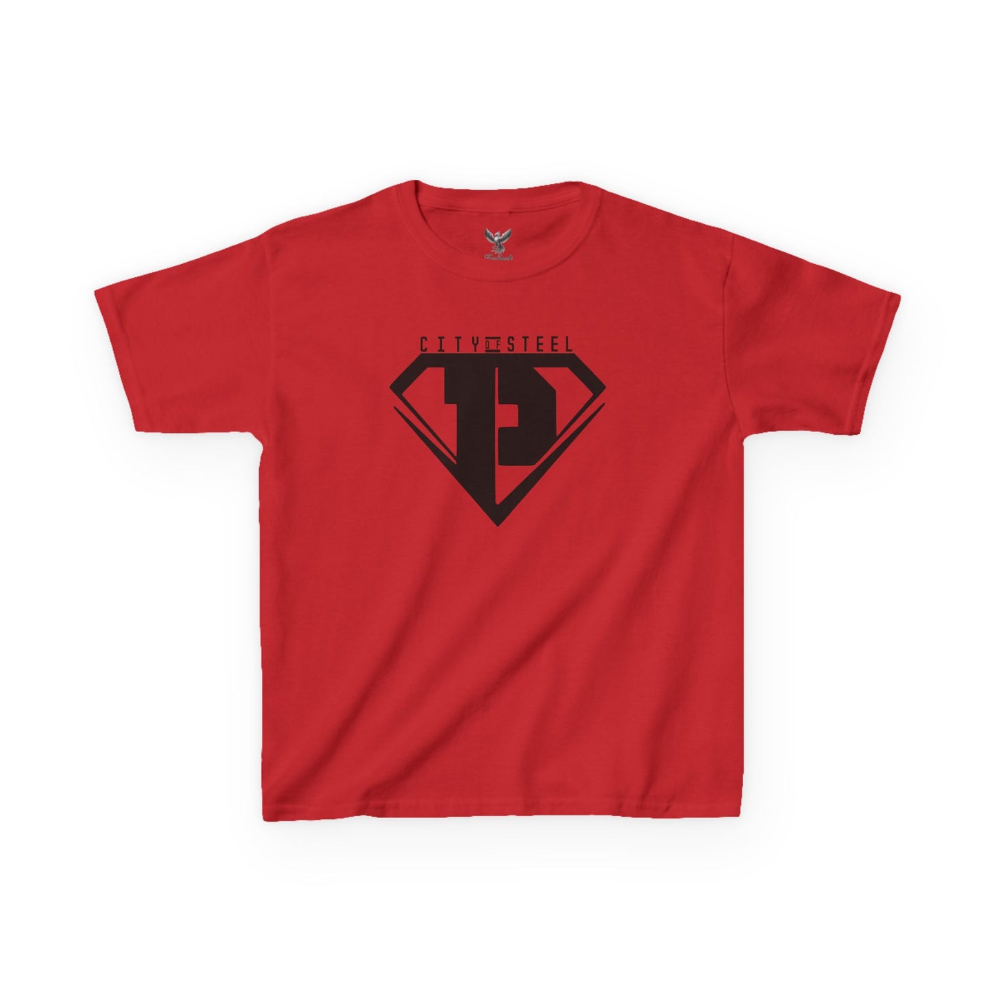 Kids Unisex City of Steel Black Out Heavy Cotton Tee