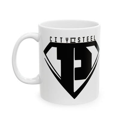 City of Steel Black Out Mug - 11oz & 15oz Ceramic Coffee Cup