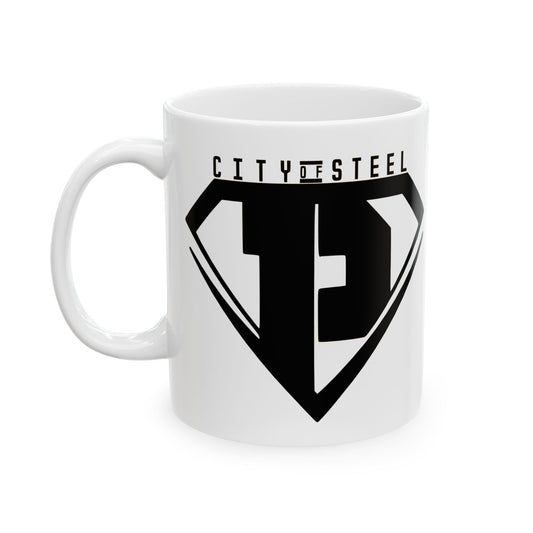 City of Steel Black Out Mug - 11oz & 15oz Ceramic Coffee Cup