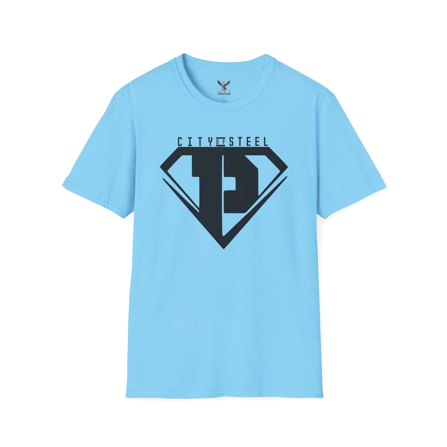 City of Steel Black Out - Graphic Unisex Softstyle T-Shirt - Casual Comfort Wear