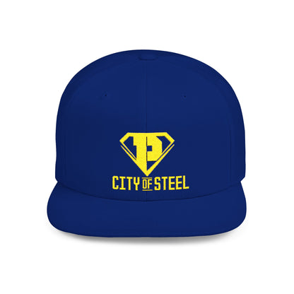 City Of Steel - Stylish Flat Bill Snapback Cap, Trendy Streetwear Hat for Men and Women, Cool Gift for Birthdays, Festivals, and Sports
