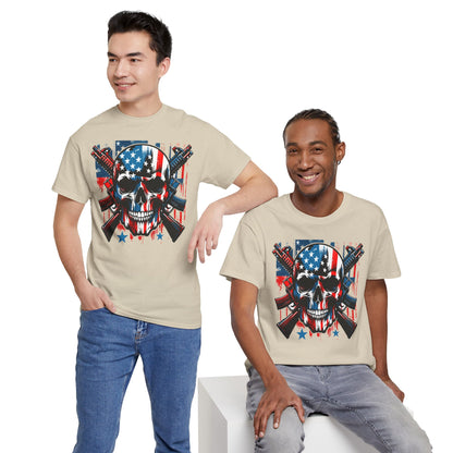Patriotic Skull Graphic Tee - Direct to Garment