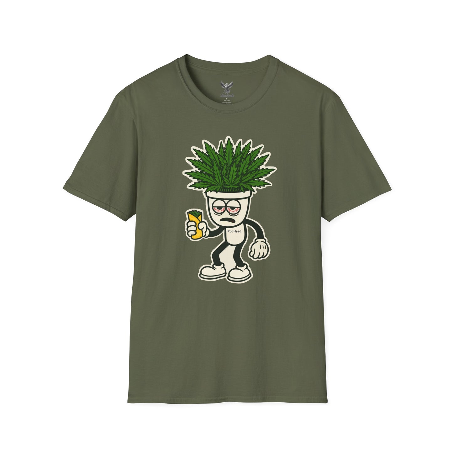 Pot Head - Funny Cannabis Plant T-Shirt - Unisex Softstyle Tee
