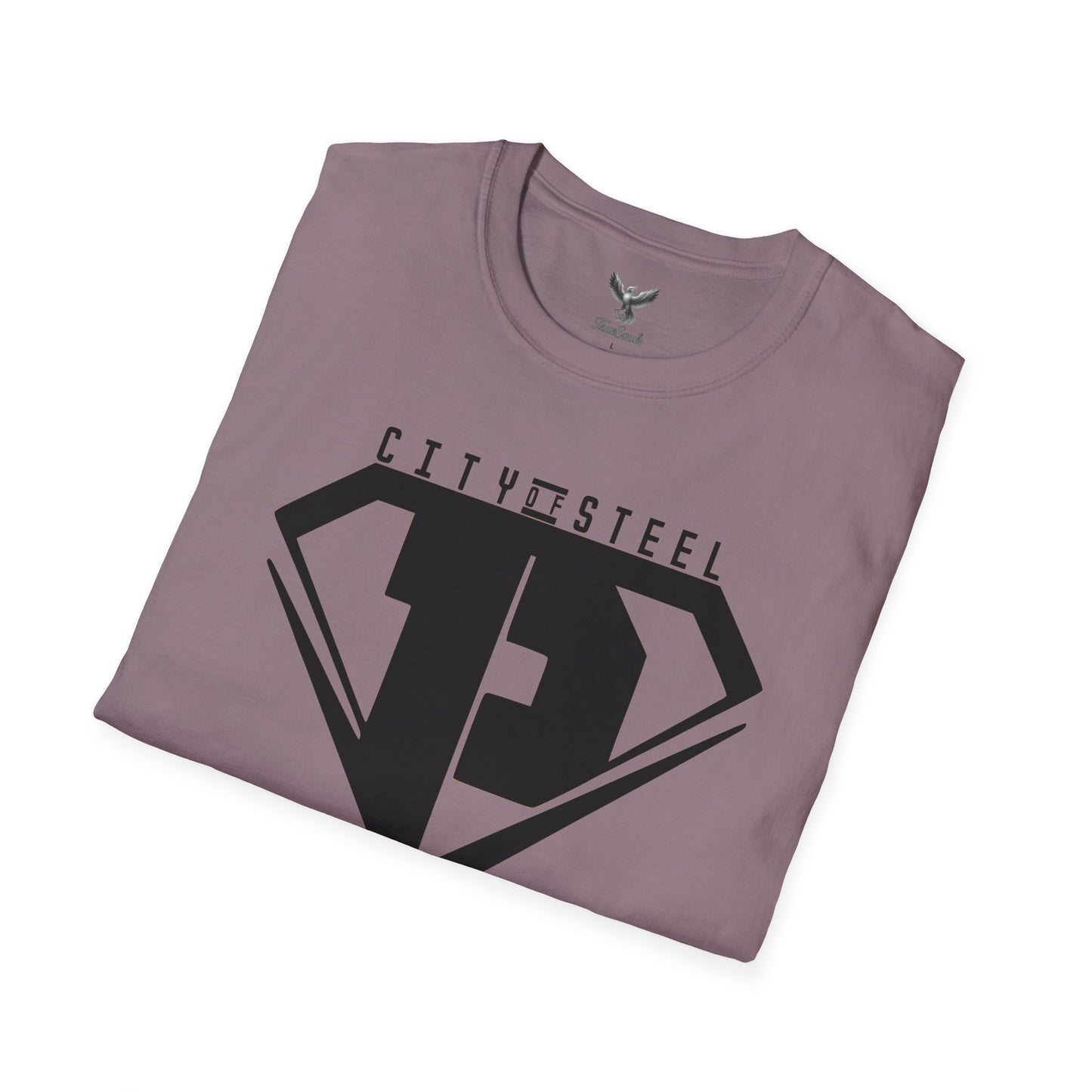 City of Steel Black Out - Graphic Unisex Softstyle T-Shirt - Casual Comfort Wear
