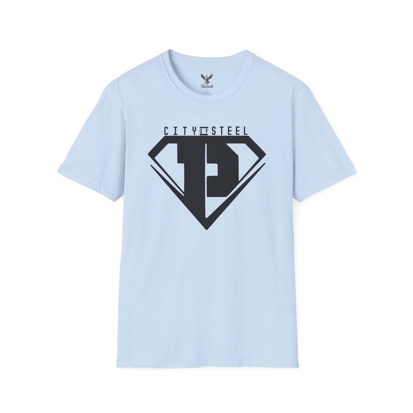 City of Steel Black Out - Graphic Unisex Softstyle T-Shirt - Casual Comfort Wear