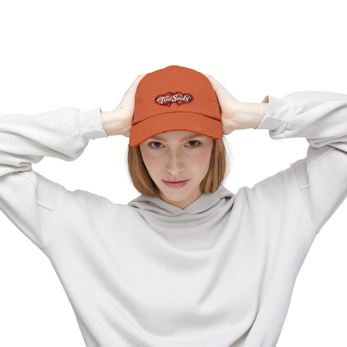 True Souls Double Heart Distressed Hat