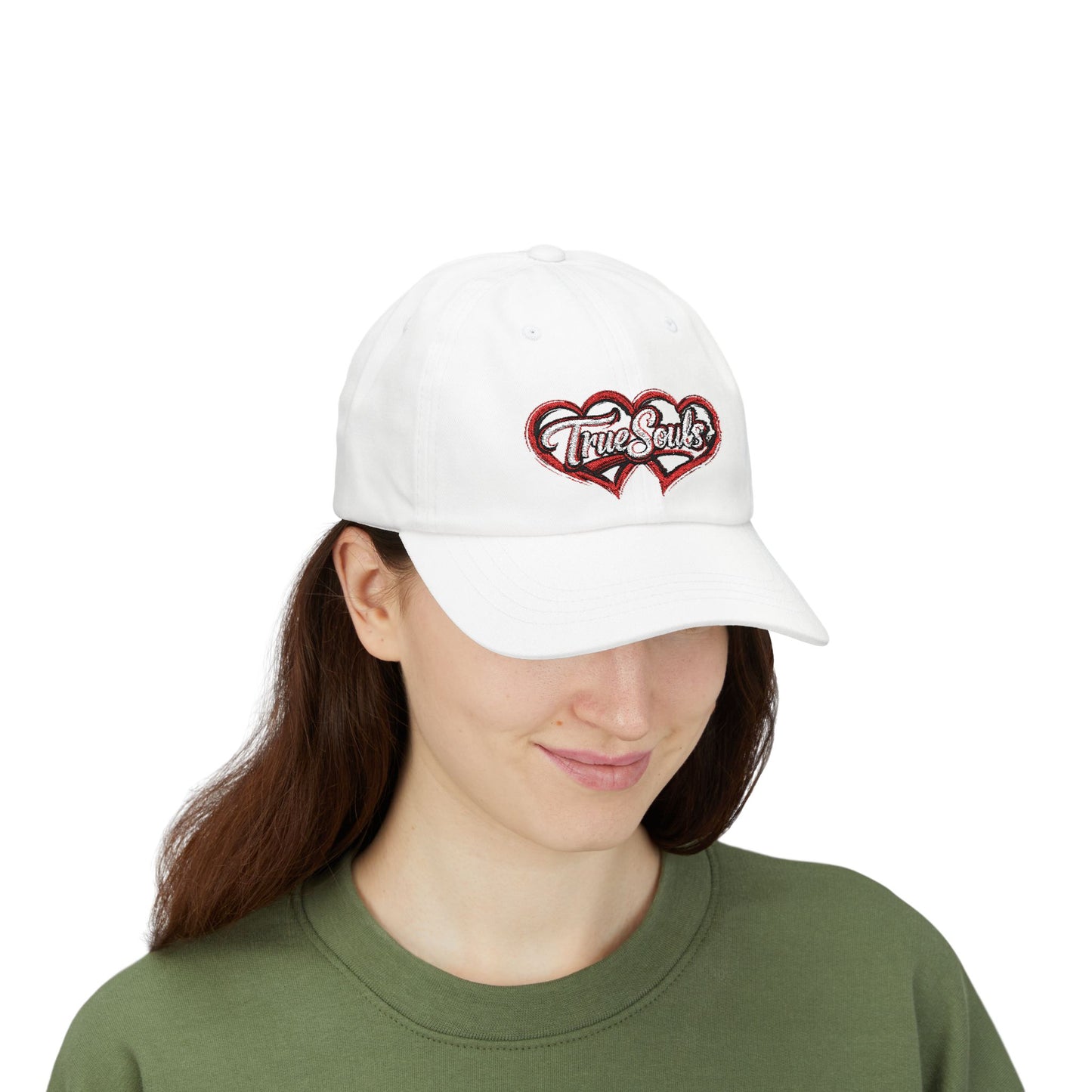True Souls Double Heart Embroidered Baseball Hat