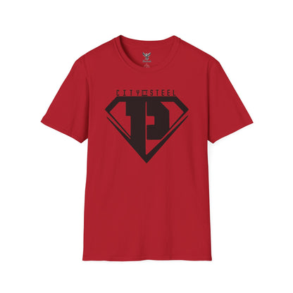 City of Steel Black Out - Graphic Unisex Softstyle T-Shirt - Casual Comfort Wear
