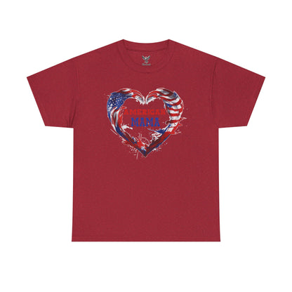 American Mama Heart Tee | Patriotic Shirt for Moms