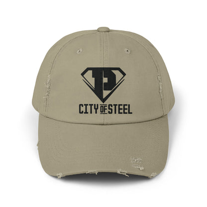 City Of Steel - Stylish Distressed Cap, Casual Fashion, Summer Accessory, Great for Outdoor Activities, Gift for Him/Her