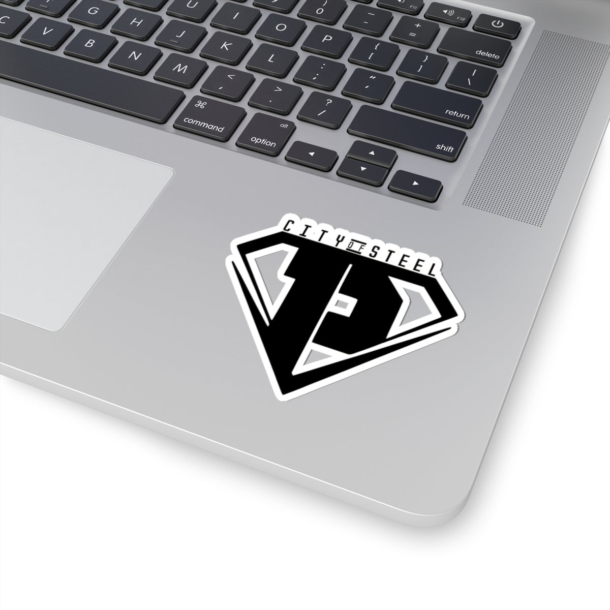 City of Steel Kiss-Cut Stickers - Bold Urban Design for Laptops, Water Bottles, Cars etc.