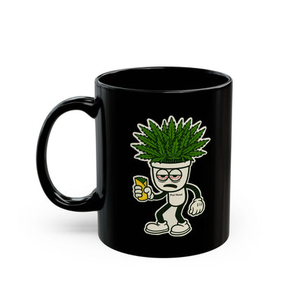 Pot Head Ceramic Mug - 11oz & 15oz Black Coffee Cup