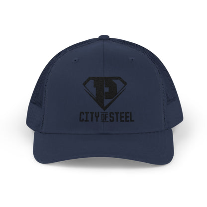 City of Steel Snapback Trucker Cap - Trendy Baseball Hat for Sports, Casual Wear, Gifts, Outdoor Events, Men and Women