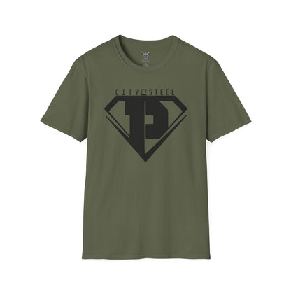 City of Steel Black Out - Graphic Unisex Softstyle T-Shirt - Casual Comfort Wear