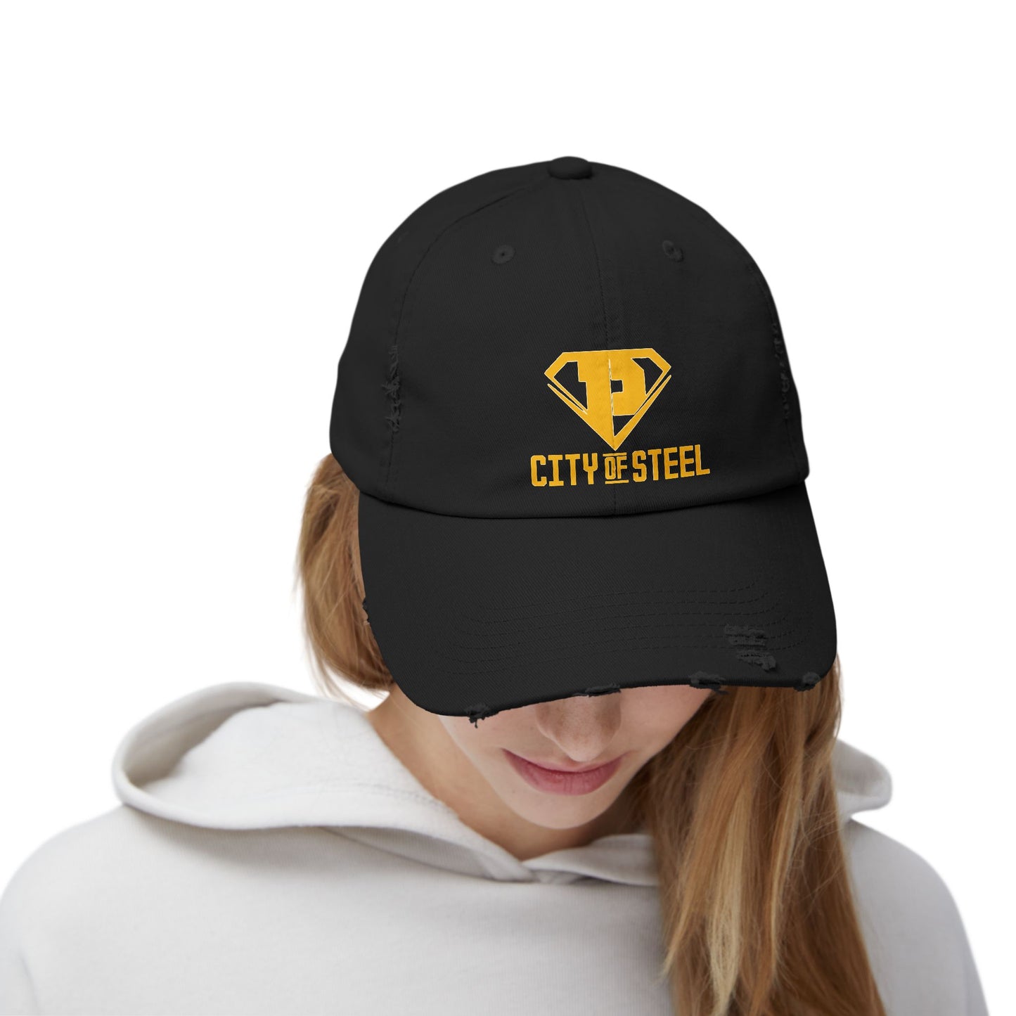 City Of Steel Unisex Distressed Cap, Casual Wear, Gift for Him/Her, Summer Style, Outdoor Activities