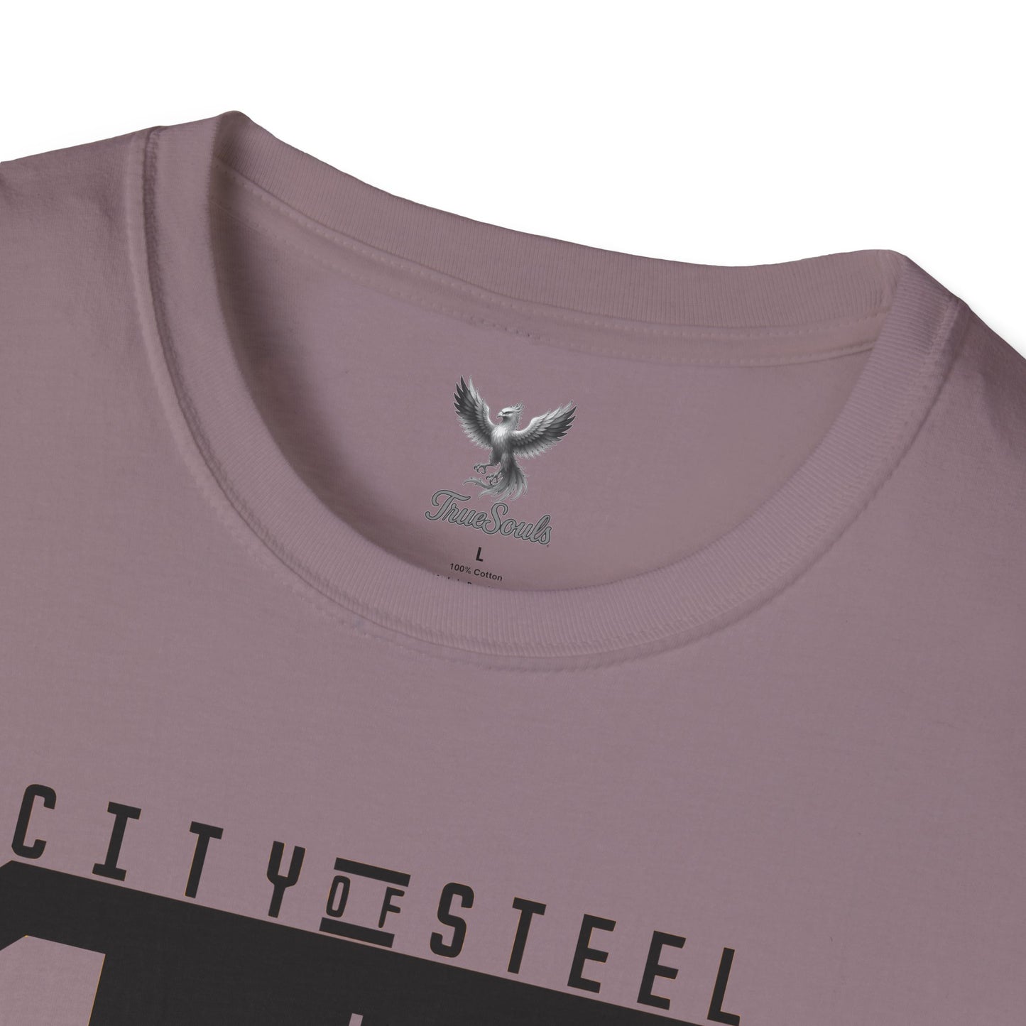 City of Steel Black Out - Graphic Unisex Softstyle T-Shirt - Casual Comfort Wear